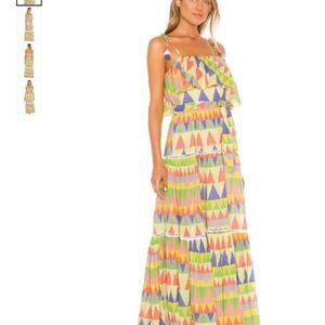 PLACE NATIONALE REVOLVE MAXI SUNDRESS SIZE 6 US SUPER COLORFUL A-LINE DRESS